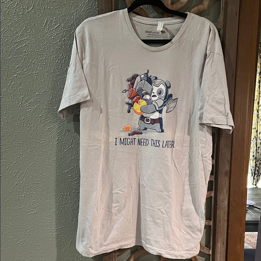Teeturtle “Meat & Cheese” Gray Graphic Men's T-Shirt